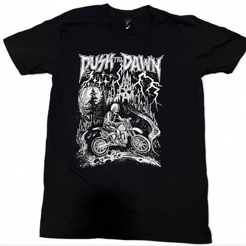 Staple Dusk Till Dawn Shirt Black Skeleton Motorcycle Death Metal Graphic S